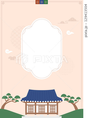 Korean traditional background vector illustration. 129413504