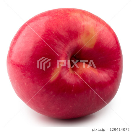 Fresh and Juicy Red Apple with Vibrant Skin isolated on a white background Fresh and Juicy Red Apple with Vibrant Skin isolated on a white background 129414075