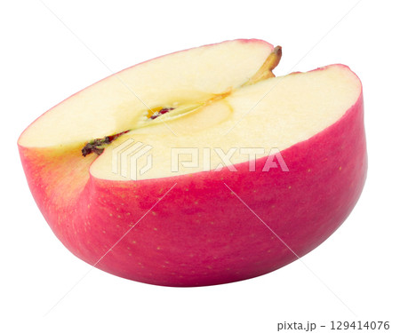Fresh and Juicy Red Apple with Vibrant Skin isolated on a white background 129414076