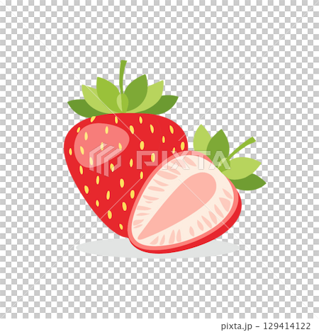 Vector illustration of strawberry, whole and 129414122