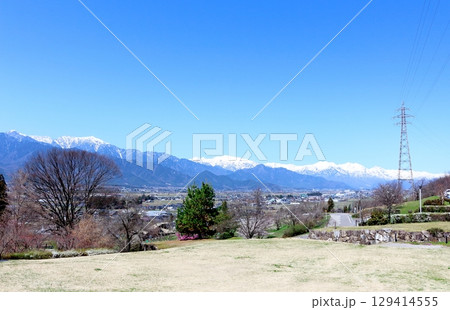 4月の北アルプス展望美術館からの北アルプス　　　信州の山々　　　春の北アルプス 129414555