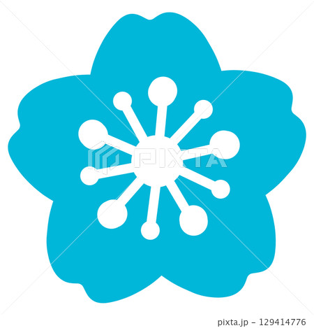 水色のシンプルな桜のイラスト 129414776