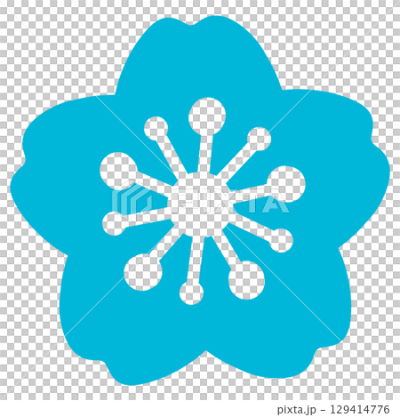 水色のシンプルな桜のイラスト 129414776