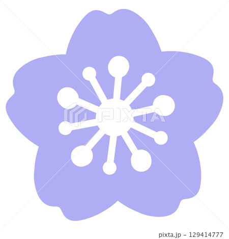 薄い青色のシンプルな桜のイラスト 薄い青色のシンプルな桜のイラスト 129414777