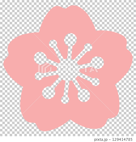 Simple pink cherry blossom illustration 129414785