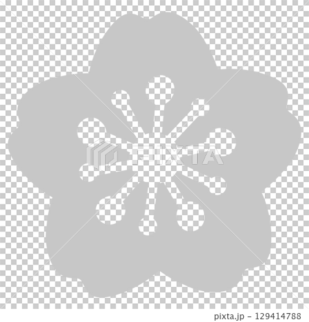 グレーのシンプルな桜のイラスト 129414788