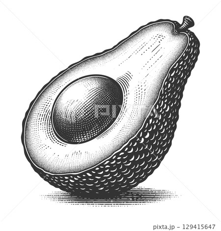 avocado engraving sketch vector illustration avocado engraving sketch vector illustration 129415647