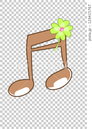 帶有四葉草的音符 129415767