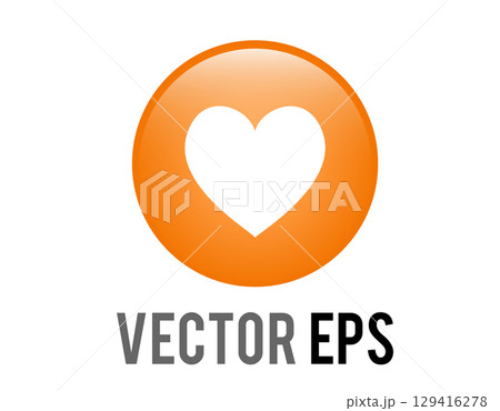 Social media orange love heart modern symbol icon 129416278