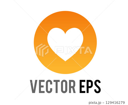 Gradient orange social media love heart modern symbol icon 129416279