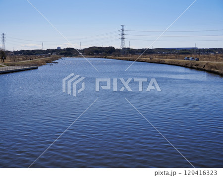 道の駅やちよから見た新川・千葉県八千代市 129416323