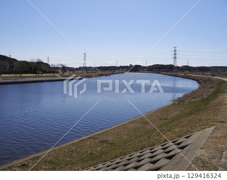 道の駅やちよから見た新川・千葉県八千代市 129416324
