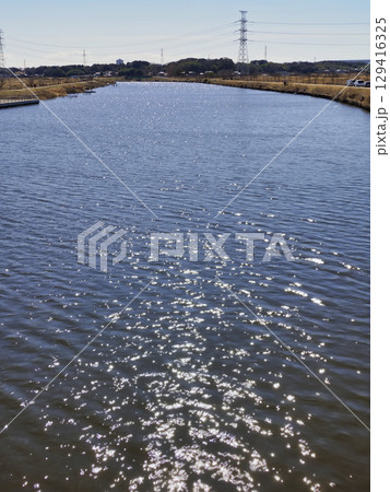 道の駅やちよから見た新川・千葉県八千代市 129416325