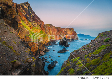 Majestic dawn scenery on the Sao Lourenco peninsula at sunrise Majestic dawn scenery on the Sao Lourenco peninsula at sunrise 129417225