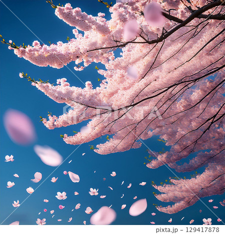 青空に舞う桜 青空に舞う桜 129417878