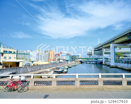 港風景　天保山運河 129417910