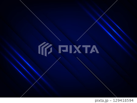 Abstract modern blue line pattern dark background  129418594