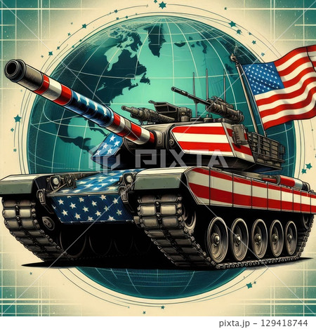 Tariff wars: American flag tanks in global context with Generative AI. 129418744