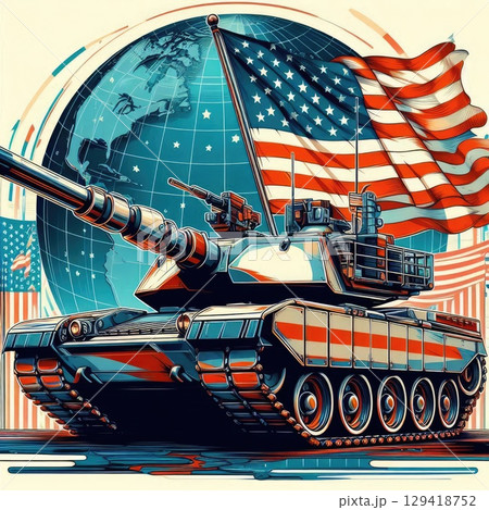 Tariff wars: American flag tanks in global context with Generative AI. 129418752