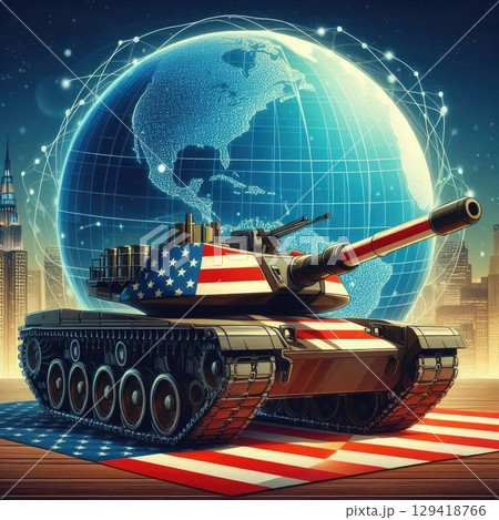 Tariff wars: American flag tanks in global context with Generative AI. 129418766
