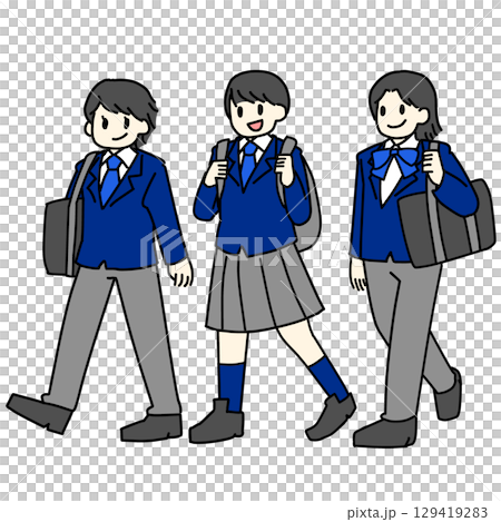 穿著無性別制服的高中生 穿著無性別制服的高中生 129419283