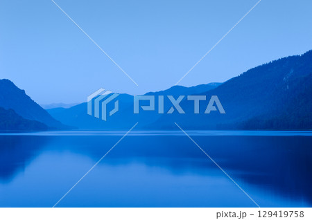 Mountain lake at night 129419758