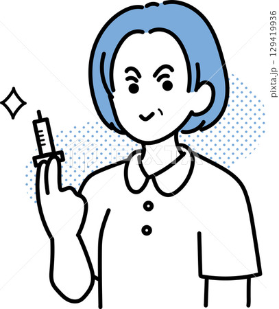 採血には失敗しないベテラン看護師のイラスト 129419936