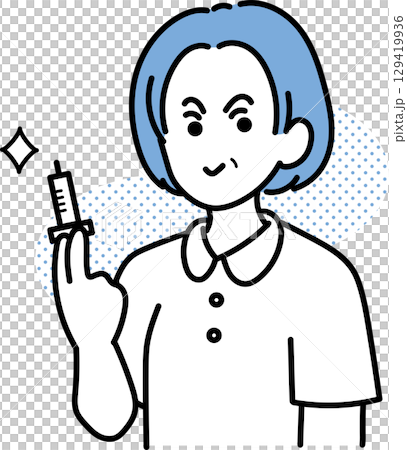 採血には失敗しないベテラン看護師のイラスト 129419936