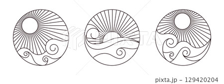 ocean circle emblem collection 129420204