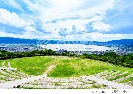 諏訪 の 市街 と 諏訪湖 の パノラマビュー 【 立石公園 からの 眺望 】 諏訪 の 市街 と 諏訪湖 の パノラマビュー 【 立石公園 からの 眺望 】 129421460