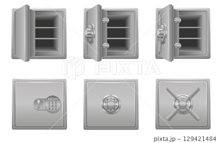 metal safe for storage and security vector illustration 129421484