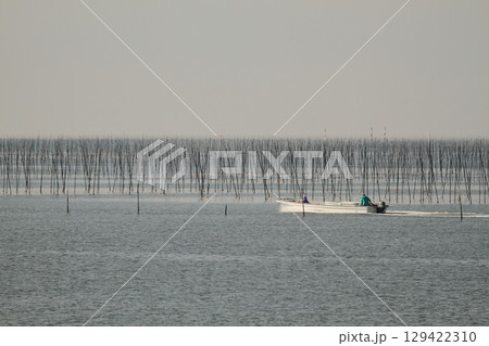 大牟田市　有明海　海苔畑、 129422310