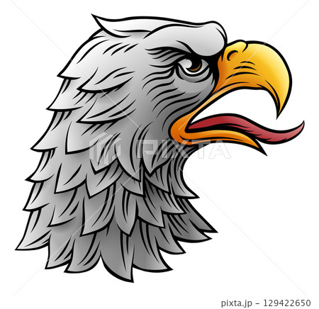 Eagle Head Woodcut Etching Heraldic Vintage Style Eagle Head Woodcut Etching Heraldic Vintage Style 129422650