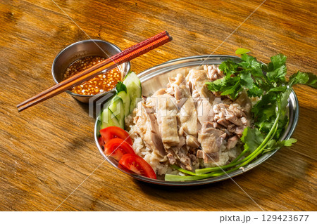 チキンライス　Singaporean style chicken rice 129423677