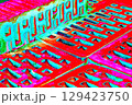 Stack of red bricks for construction, hollow brick.  129423750