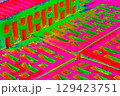 Stack of red bricks for construction, hollow brick.  129423751