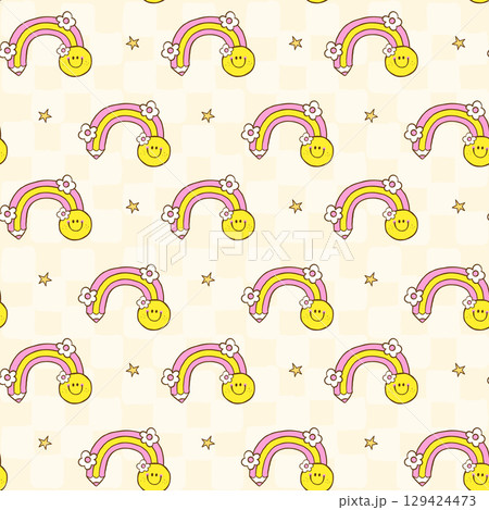 Cute Back to School Seamless Pattern School Supplies Girly Smile Face Pencil Rainbow Hand Drawn Doodle wallpaper. Cute Back to School Seamless Pattern School Supplies Girly Smile Face Pencil Rainbow Hand Drawn Doodle wallpaper. 129424473