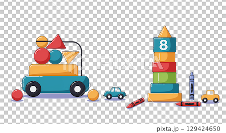 Colorful Kids Toys Playtime Fun 129424650