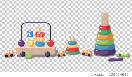 Colorful Wooden Baby Toys Set 129424652