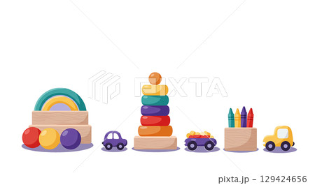 Minimalist Cartoon Baby Toys Set 129424656