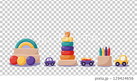 Minimalist Cartoon Baby Toys Set 129424656