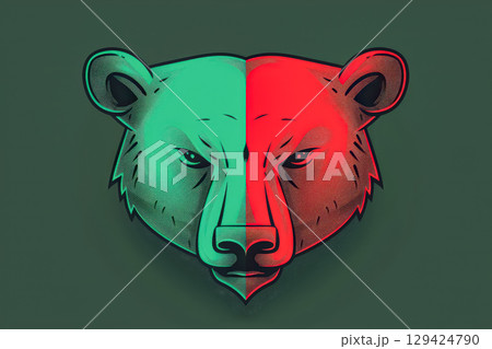 Bear with green and red eyes 129424790