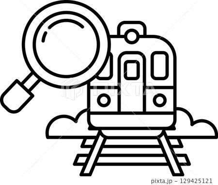 A train with a magnifying glass on it 129425121