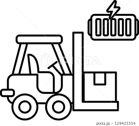 A forklift is shown with a box on top of it A forklift is shown with a box on top of it 129425554