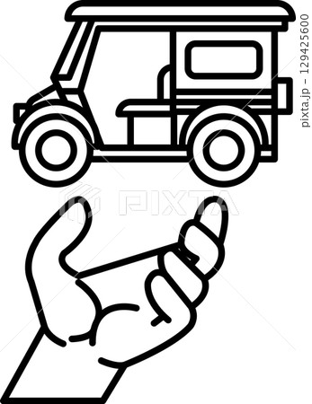 A hand is holding a car 129425600