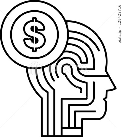 A dollar sign is placed on top of a head 129425716
