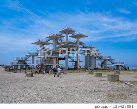 富津公園　富津岬　明治百年記念展望塔 129425881