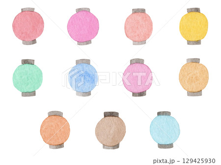 【水彩】提灯のイラスト 129425930