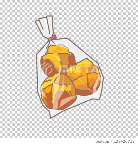 用塑膠袋包裹的Sata Andagi 用塑膠袋包裹的Sata Andagi 129426718