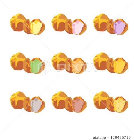 様々なフレーバーのサーターアンダギー 様々なフレーバーのサーターアンダギー 129426719